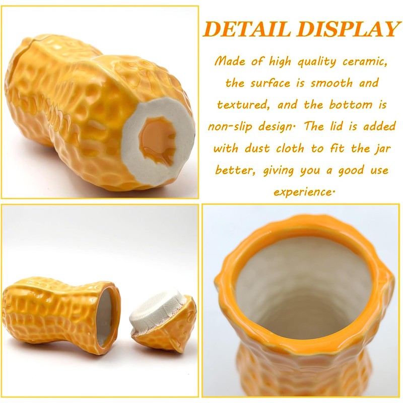Peanut Shaped Jar, Ceramic Peanut Food Container, Cute Shape Ceramic