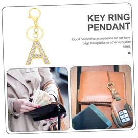 STOBOK 2pcs Crystal Letter a Keychain Elegant Pendant Rhinestone Accents for Handbags Purses and Backpacks Personal Accessory for Women and Girls