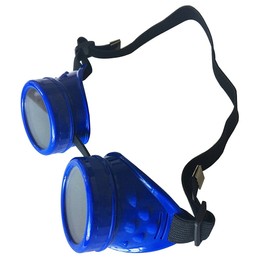 Wocst Cyber Goggles Vintage Steampunk Goggles Glasses Welding Goth Cosplay (Blue)
