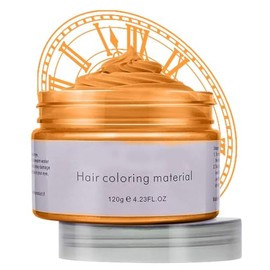 Color de cera para el cabello, tinte natural temporal, cera de cabello dorada 4.5 onzas, tinte de cabello esponjoso y mate adecuado para fiestas, jueg