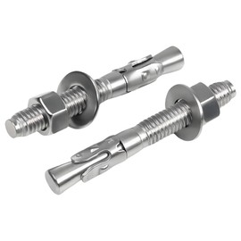 YUEARN 3/8" x 3" Wedge Anchor 304 Stainless Steel Concrete Anchors for Cement and Concrete (8PCS)