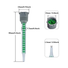 Hordolry 20Pcs Epoxy Adhesive Mixing Nozzle Tip, 1.5mm Nozzle Opening for 50ml Resin Mixer Adhesive Applicatior 16-Element, 1:1 ratios