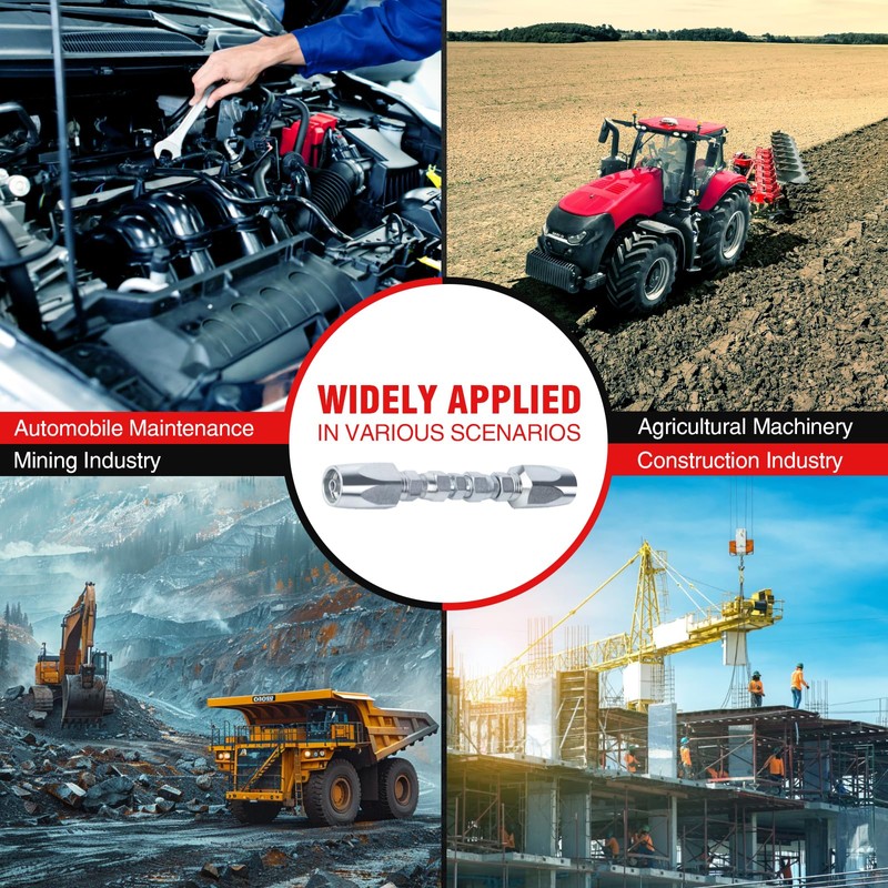 5Pcs Hydraulic Hose Field Repair Kit,1/4" 1/2" 3/8" Inner Diameter