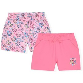 Sweet Butterfly Girls Shorts for Sports Play and Casual Wear 2 Pack Soft French Terry Summer Shorts for Kids