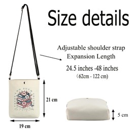 ENSIANTH Books Crossbody Bag Book Lover Gift for Bookworm Reader Gifts for Reading Lovers Books Nerd Librarian Bookish Bag (25328 Book C)