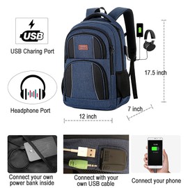 Maxoner Travel Business Laptop Backpack for Women Men, Anti Theft Waterproof Slim Carry on Backpack With 15.6 Inch Laptop Compartment, Backpack Computer Bag Bookbag Gifts 15.6 inch (Blue 2)