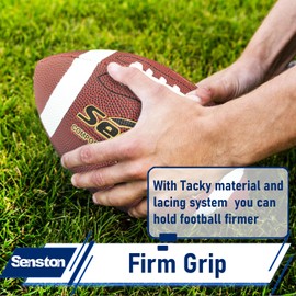 Senston Football - Fútbol oficial talla 9 / piel compuesto de alta calidad con bomba