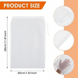 8pcs Nut Milk Bag Fine Mesh Cheese Cloth Multiple Usage Reusable Food Strainer Professional Cold Brew Filter for Straining Juice Coffee Yogurt Tea (Nylon, 11.81x7.87 in)