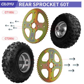 CILOYU 60 Tooth Sprocket 420 Chain 40mm Bore Compatible with Coleman CT100U CC100X BT200X CT200U-EX CT200U Baja Doodlebug DB30 TrailMaster MB200 Monster Mega Moto Mini Bike Predator 212cc Engine Parts