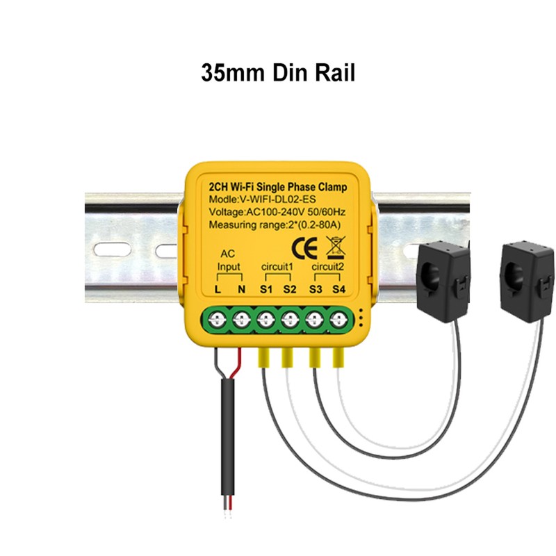 80A Energy Meter Current Transformer Clamp KWh Power Monitor Electricity