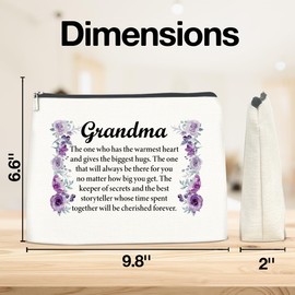Gifts for Grandma, Grandma Gifts, Grandma Makeup Bag, Thank You Gifts for Grandmother Nana Gigi Mimi, Best Grandma Cosmetic Bag