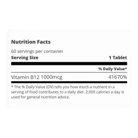 Vitamins Vitamina B12 1000 Mcg Tabletas Sabor