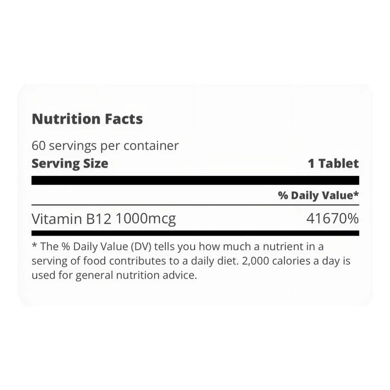 Vitamins Vitamina B12 1000 Mcg Tabletas Sabor