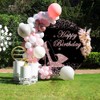Yeele 7x7ft Happy Birthday Round Backdrop Cover Black and Pink