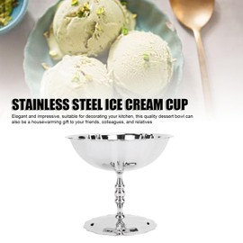 Stainless Steel Ice Cream Bowl, Pudding Cups, Sundae Trifle Bowl with Patterns, for Salad Fruit Pudding Christmas Party