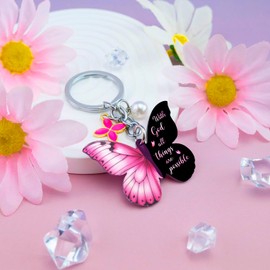 Butterfly Keychain Gifts for Women Faith Based Gifts Christian Gifts for Women Teen Girls Christian Keychain Biblical Spiritual Gifts for Women Inspirational Religious Bible Verse Gifts for Women
