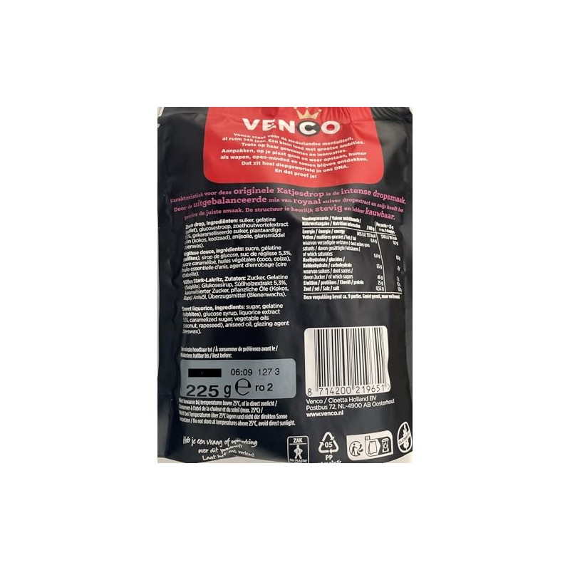 Venco Katjesdrop I Hard and Sweet Cat shaped Licorice from