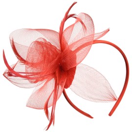 Beistle Fancy Flower Headband, Red/Black