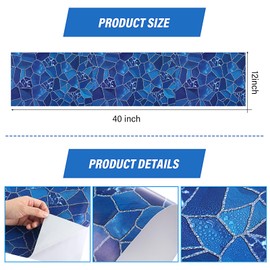 Nuanchu Vinyl Pool Liner Patch Self-Adhesive PVC Repair Patch for Swimming Pools Inflatable Boat(Marble,12 x 40 Inch)