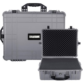 BLACKHAWK! 24 Inch Large Waterproof Hard Camera Case For Binoculars, Optics, Equipment, Shock Proof, and TSA Ready (Gray)