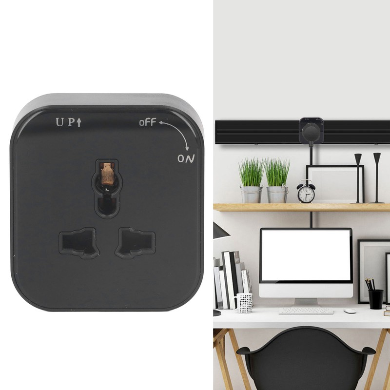 Square Track Adapter Surface Mounted Power Outlet Socket with Indicator