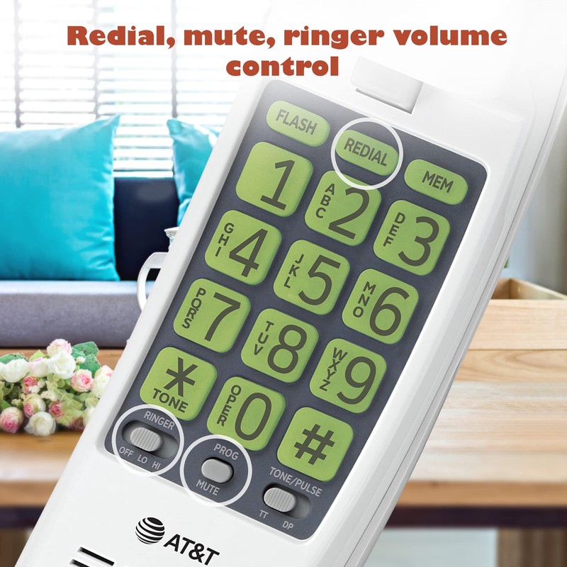 AT&T TRIMLINE 213 Corded Home Phone with Extra Big Buttons