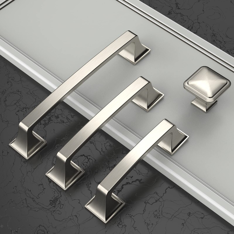 Asidrama 6 Pack 1-1/4 inch Brushed Satin Nickel Kitchen Cabinet