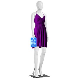 SereneLife Female Full Body Mannequin – 68.9" Adjustable Dress Form with 360° Rotating Head, Realistic Face, Detachable Limbs, No-Tool Assembly, Durable PP Build with Metal Base for Clothing Display