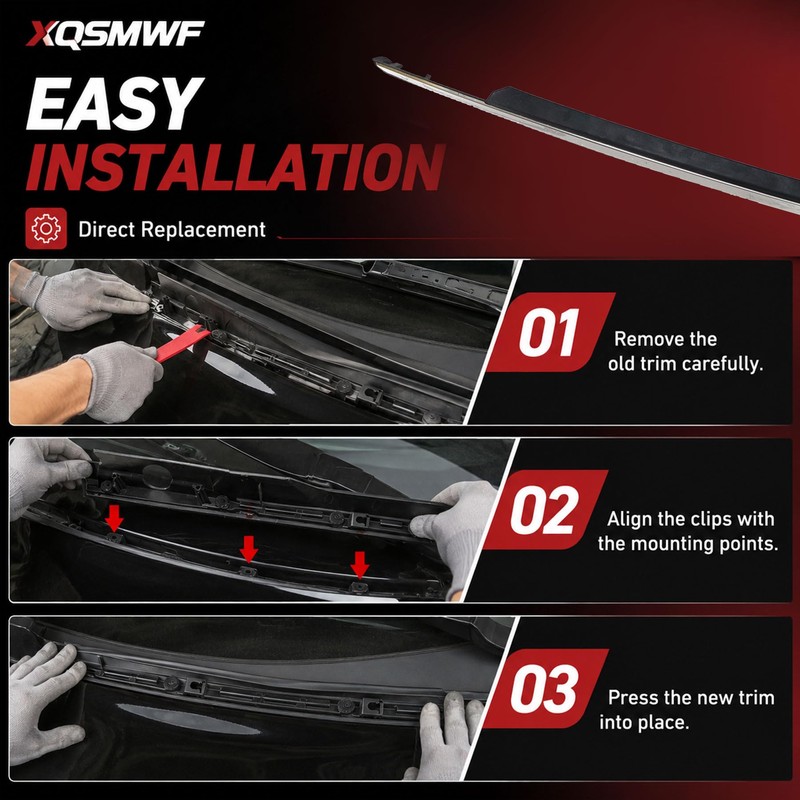 XQSMWF Front Passenger Right Side Chrome Fender Garnish Molding Trim