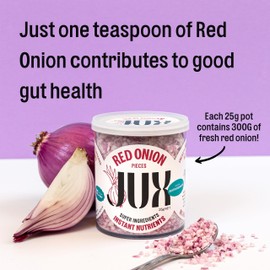 JUX Freeze-Dried Red Onion | 100% Natural & Nutrient-Rich | Rehydrates Instantly for Cooking, Sauces & Garnishing | Long Shelf Life | Equals 300g of Red Onion | No Additives, Vegan (25g)