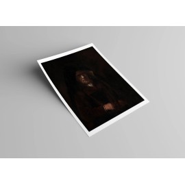 REMBRANDT An Old Woman  1600'S Painting Print Poster 17x20" inch