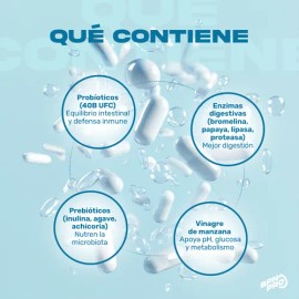 Probioticos Prebioticos Enzimas Digestivas Inulina Lipasa Papaya Vinagre de Sidra de Manzana 120 Capsulas Digestión Bpn Pro Probiotics Prebiotics Absorción de Nutrientes Apoyo A Digestión