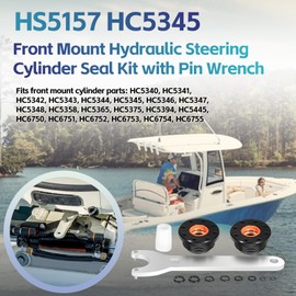 HC5345 Seal Kit for SeaStar Hydraulic Steering Cylinder Seal Kit with Pin Wrench HS5157 fits HC5340, HC5342, HC5343, HC5344, HC5345, HC5346, HC6754, HC6755 Pivot/Front Mount Cylinders