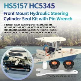 HC5345 Seal Kit for SeaStar Hydraulic Steering Cylinder Seal Kit with Pin Wrench HS5157 fits HC5340, HC5342, HC5343, HC5344, HC5345, HC5346, HC6754, HC6755 Pivot/Front Mount Cylinders