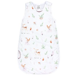 TupTam All-season sleeping bag, Oeko-Tex certified materials, 2.5 tog, side zip, sleeveless, Forest animals / hedgehog / deer