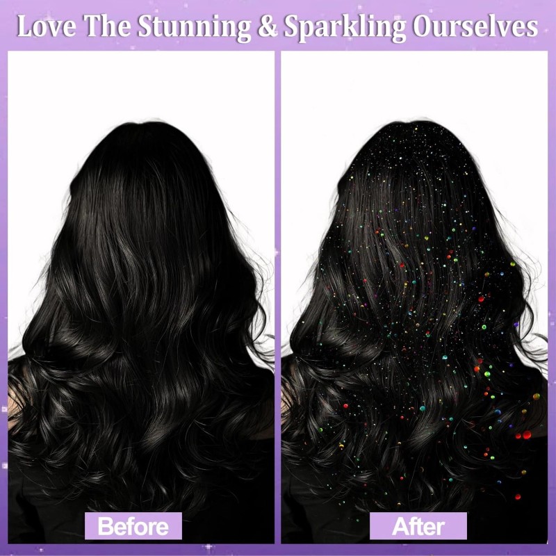 Yosca Body Glitter Spray, 3Pcs Holographic Silver Travel Shiny Glitter
