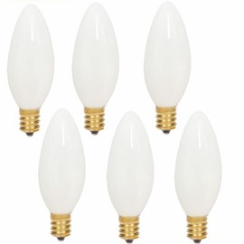 Frosted Flame Tip Chandelier Light Bulb，Lighting Candelabra Flame Tip Frosted Bulbs,E12 Candle Light Bulbs, 40W E12 Candelabra Base,Candle Light Bulbs for Chandeliers, Ceiling Fan Lights (6pack)