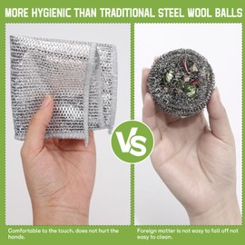 15pcs Single Layer Multifunctional Non-Scratch Wire Dishcloth, Steel Wire Dish Towel for Wet and Dry Use, Wire Dishwashing Rag for Kitchen Scrubbing and Cleaning