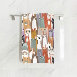 Senya Whale - Toalla de mano ultra suave para baño, 76,2 x 38,1 cm, Gato