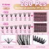 Kit Pestañas Volumen 40d 50d Nycaar Con Pegamento Diy