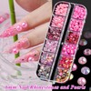 6 Boxes Sparkling Crystal Nail Rhinestones Pearls Kit, 2-6mm Flatback