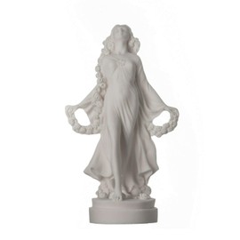 BEAUTIFUL GREEK STATUES Flora Goddess Golden Maiden of Blossoms Flowers White Marble Statue Sculpture