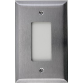 Oversized Jumbo Satin Stainless Steel 1 Single Gang GFI/Rocker Wall Plate