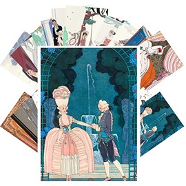 PIXILUV Vintage Postcards (24 pcs 4"x6" each) Cool Illustrations of People at EventsVintage Postcards Retro Greeting Card Book Illustration Reprint