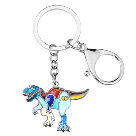 RAIDIN Enamel Alloy Cute Dinosaur Keychain for Women Girls Dragon Key Ring for Key Car Purse Backpack (Tyrannosaurus rex B)