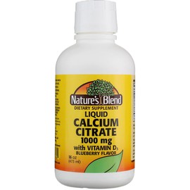 Nature's Blend Nature's Blend Calcium Citrate with D3 Blueberry Flavored Liquid 16 oz Each (Pack of 4)