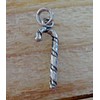 New Sterling Silver 3D 25x8mm Candy Cane Christmas Charm CII0831SEE