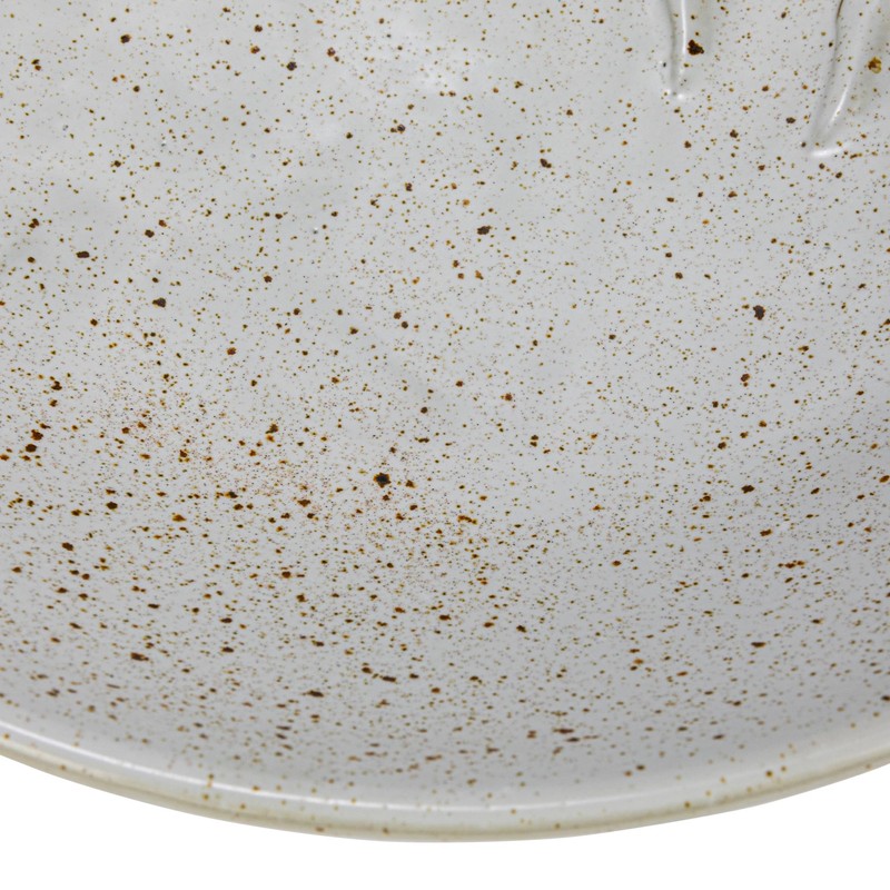 Creative Co-Op 13.75 Inches Stoneware Octopus Reactive Glaze, White Speckled