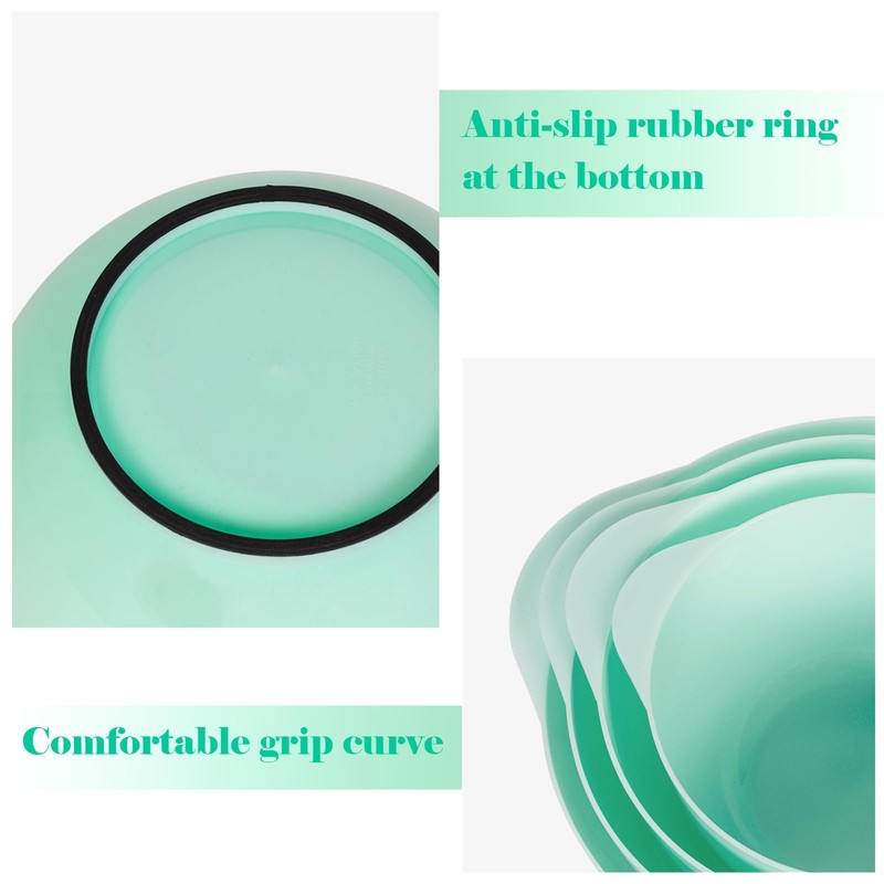 BoxedHome Nesting Plastic Mixing Bowl Set, 4 Piece Mixing Bowl