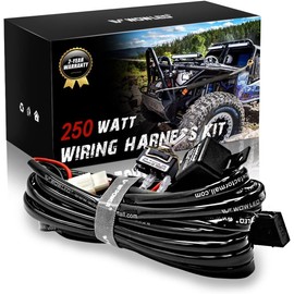 WOWLED Premium Wiring Harness Kit, One Lead Harness Loom Switch Relay Kit for 1 LED Driving Work Light Bar, LED Light Bar Harness for Truck Tractor 4X4 4WD ATV 12V 24V
